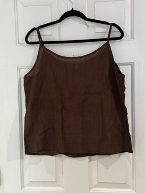 Women’s Brown Spaghetti Strap Crop Top